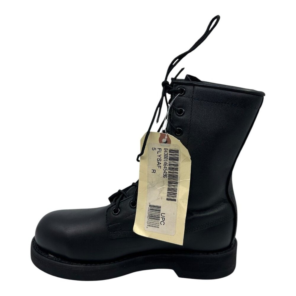 Vtg Addison Military Men Black Sz 5 Boots 581032 USA New Punk Grunge Police Tag - Picture 13 of 14